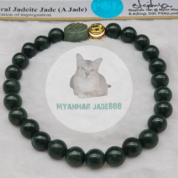 กำไลหยกพม่า-ข้อมือ-16-ซม-หยกแท้-jadeite-type-a-มีใบเซอร์รับรองจากสถาบันตรวจสอบอัญมณี-16-83-g