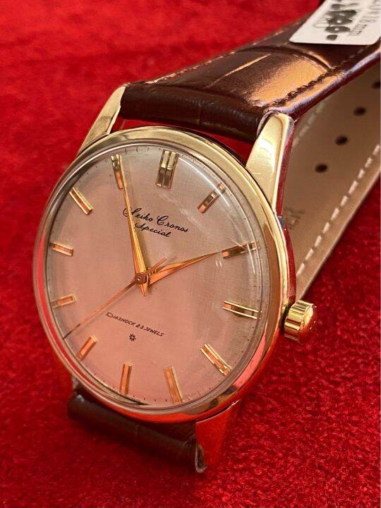 seiko-crown-special-diashock-23-jewels-ระบบไขลาน-ตัวเรือน-gold-filled-80-microns-นาฬิกาผู้ชาย-มือสองของแท้