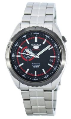 SEIKO นาฬิกาข้อมือผู้ชาย SPORTS 5 Automatic รุ่น SSA069K1 - สีเงิน/ สีดำ/ สีแดง