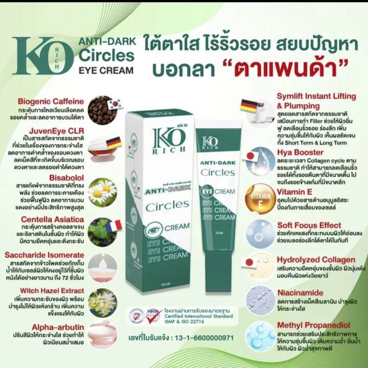 ส่งฟรี-อายครีม-korich-ใต้ตาใส-ไร้ริ้วรอย-สยบปัญหา-บอกลา-ตาแพนด้า-ของแท้-100