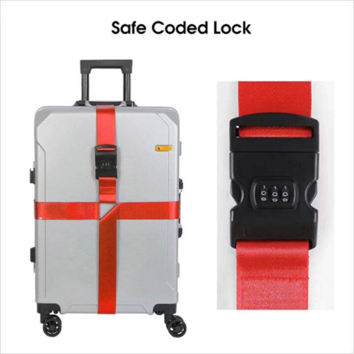 Luggage Strap Code Cross Strap Suitcase Tighten Belt Luggage Case Seat Belt Strapping Straps