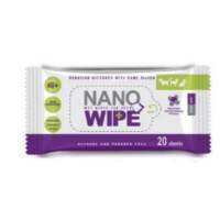 Nano wipe ทิชชู่เปียก สูตรอ่อนโยน มี Nano silver ช่วยลดการสะสมของเชื้อโรค 20แผ่น/แพ็ค