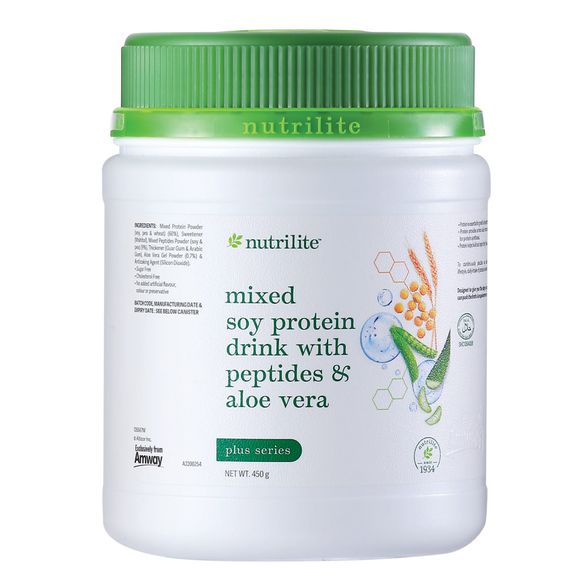 Amway Nutrilite Mixed Soy Protein Drink With Peptides & Aloe Vera (450g ...