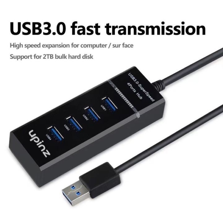 usb-hub-3-0-high-speed-4-port-ปลั๊กusb-สำหรับเชื่อมต่อกับคอมพิวเตอร์-โน็ตบุ๊ค-เมาท์-ถ่ายโอนข้อมูล