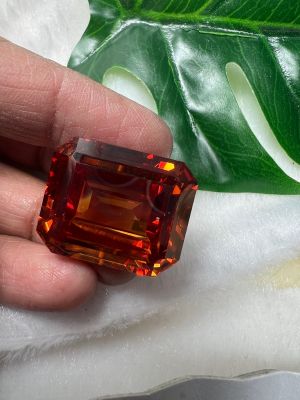 พลอย CZ  เพชรรัสเซีย 20X25 มม ( 1 เม็ด)  82 carats   BRILLIANT CHAMPANGE ROSE  CZ DIAMOND CUBIC ZIRCONIA CZ ROUND SHAPE