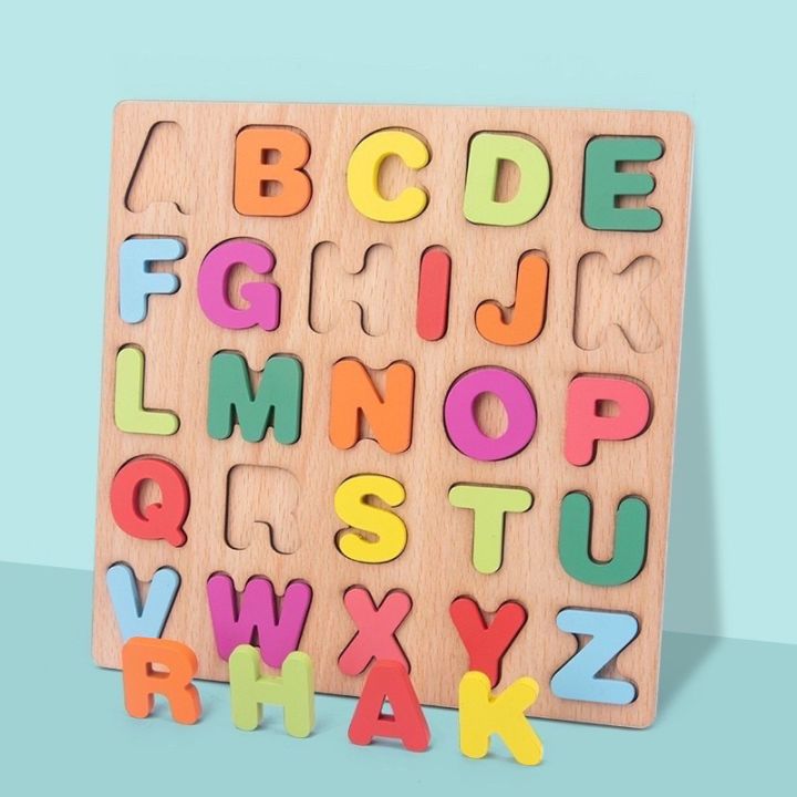 [SG] Educational Wood Pegboard Learning Alphabets ABC Numbers Puzzle ...