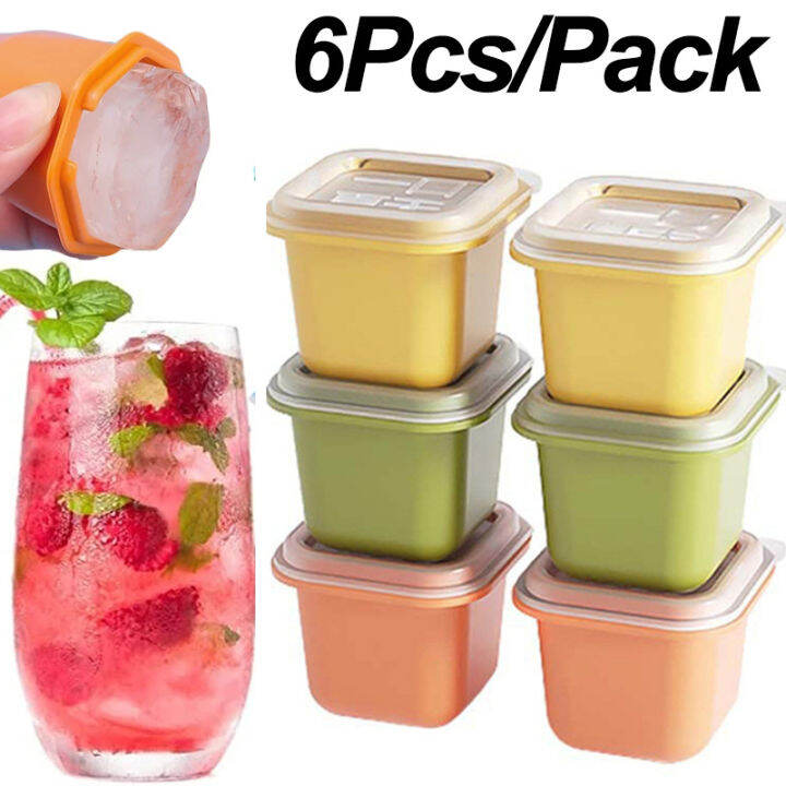 6Pcs/Set Creative Multicolor Mouthful Summer Ice Cube Mold DIY Reusable ...