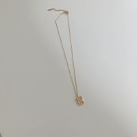 A.piece สร้อยคอเกาหลี สร้อยคอแสตนเลส [stainless steel &amp; 14K gold] square necklace