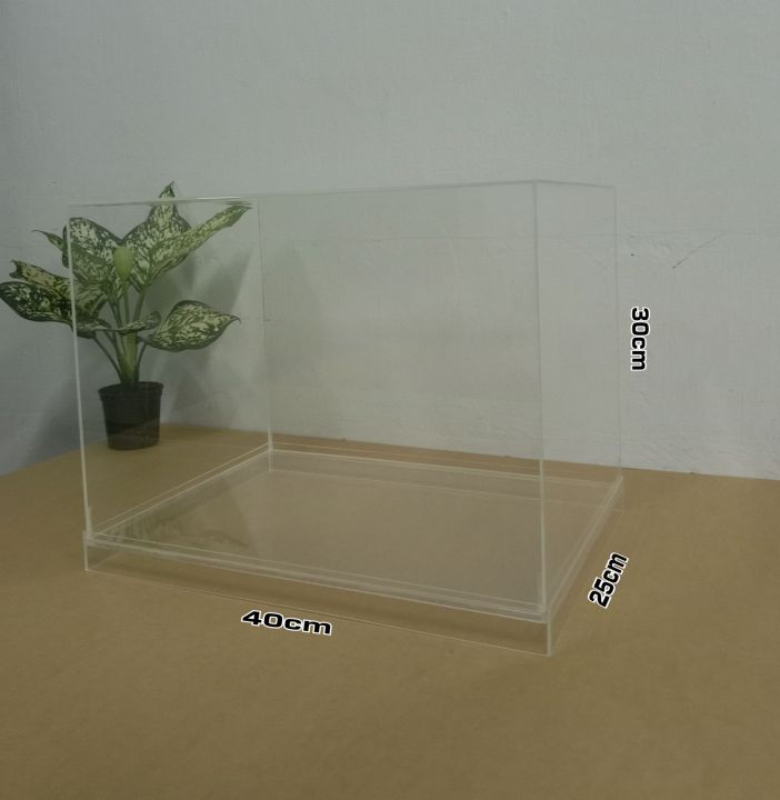 กล่องครอบโมเดล แบบใส "ฐานใส"ขนาด40cm×25cm×30cm(กว้าง×ลึก×สูง) หนา3มิล