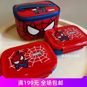 Marvel Spider Man Stainless Steel 2 Layers Bento Lunch Box Food Container  Bag