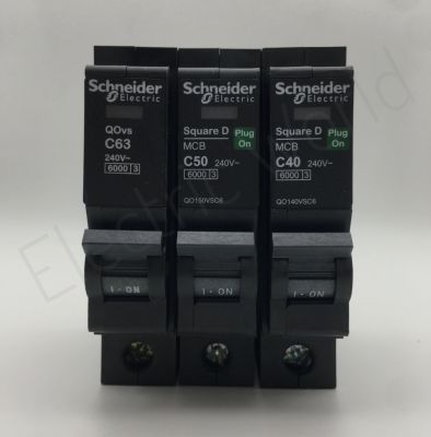 Schneider เซอร์กิตเบรกเกอร์ลูกย่อย QOvs ชนิด 1Pole 10-63A 6ka   ชไนเดอร์ /Circuit Breaker 1-63A 6ka 1P10A,1P16A,1P20A,1P25A,1P32A,1P40A,1P50A,1P63A Schneider