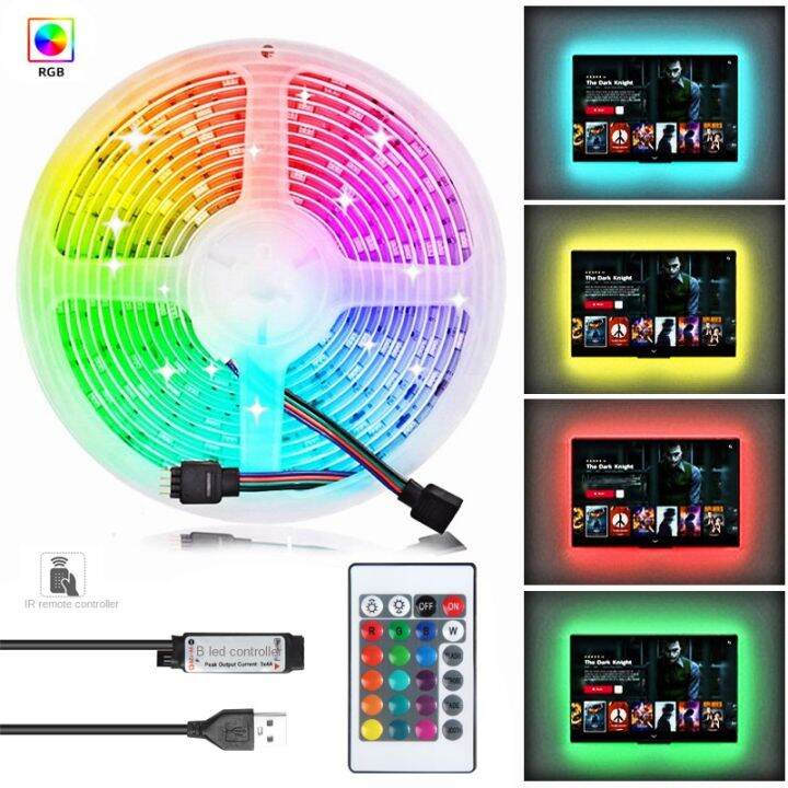 5V Low Voltage Led Strip Lights RGB 5050 24Keys Remote Control Luces ...