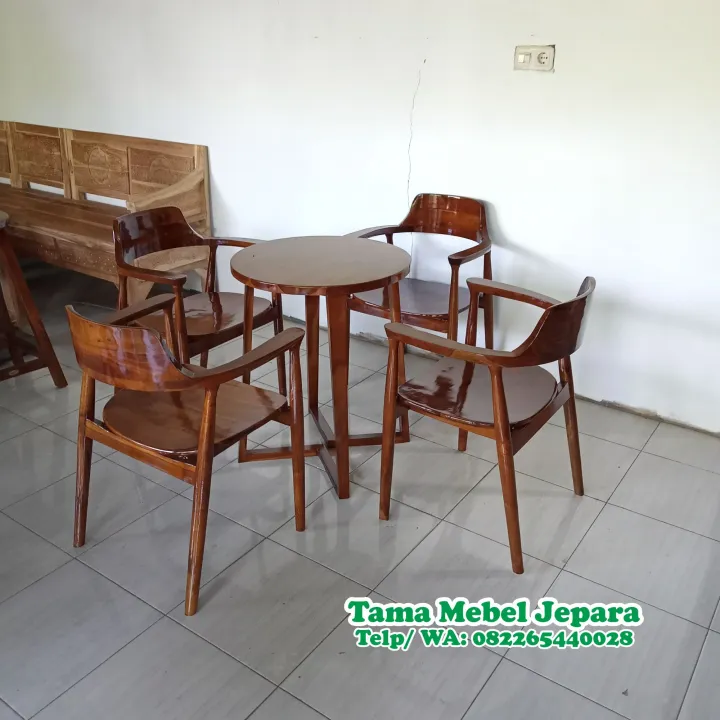 Meja Kursi Cafe Set Table Minimalis Kursi Santai Kayu Jati Meja Makan