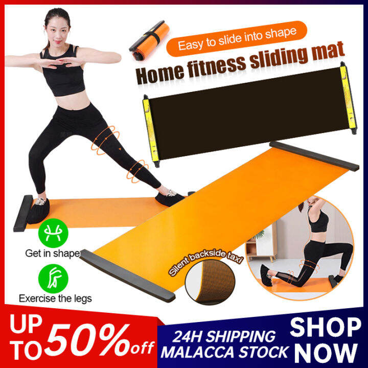 180cm Skating Glide Mat Resistant Yoga Sliding Mat Leg Core Training Sports Fitness Sliding