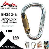 คาราบิเนอร์ AUSTRIALPIN ของแท้ EN362-B ALUMINUM ขัดเงา ระบบ AUTOLOCK รับน้ำหนัก 24KN แนวตรง 10KN แนวขวาง MADE IN AUSTRIA