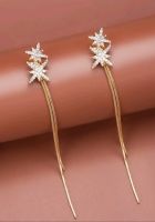 ต่างหูแฟชั่น ต่างหูเพชรแฟชั่น สวยหรู ดูดี Rhinestone Decor Earring (ส่งจากไทย)