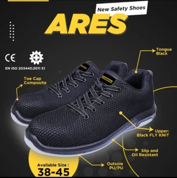 Sepatu Pengaman Krisbow Ares Safety Shoes 4inc Lazada Indonesia