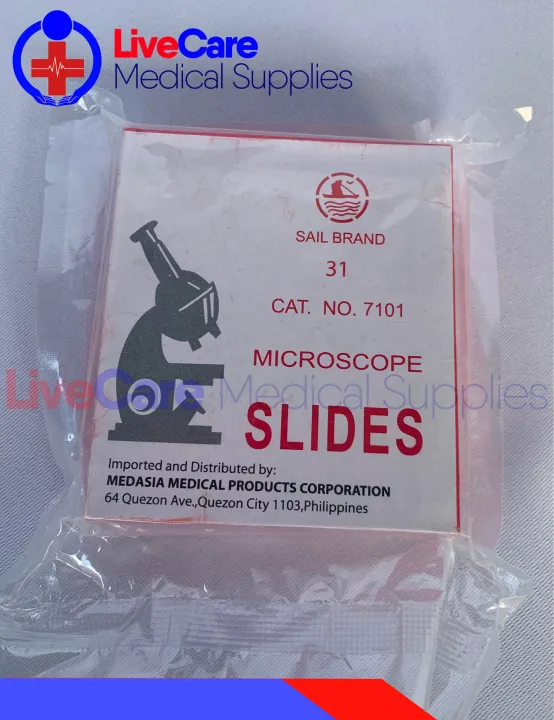 SAIL BRAND Microscope Slides GROUND Edges CAT 7101; Clear Glass; 72pcs