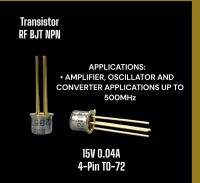 2N2857 HIGH FREQUENCY TRANSISTOR RF NPN 15V 40mA 500MHz 200mW Through Hole TO-72