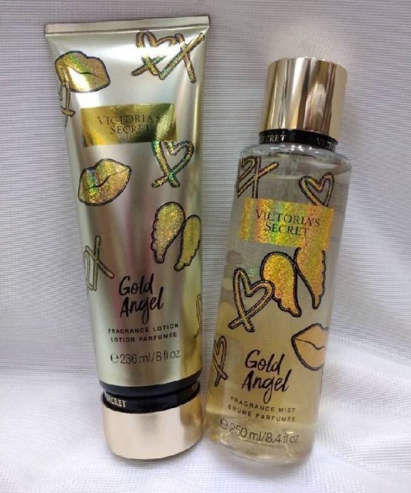 gold-หัวใจทอง-2ชิ้น-โลชั่น1ขนาด-236ml-น้ำหอม1-ขนาด250ml-victoria-s-secret-น้ำหอมวิคตอเรีย-set-คู่-น้ำหอมและโลชั่น