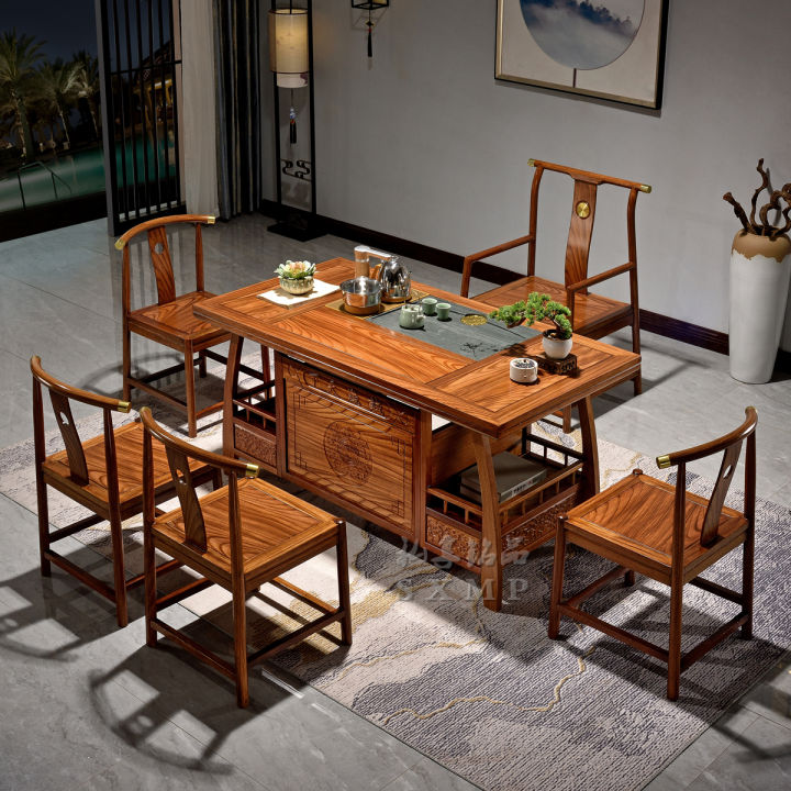 1.5 M Solid Wood Tea Table Tea Table And Chair Tea Set Combination New  Chinese Style Rosewood Kung Fu Tea Table Home Living Room Tea Table |  Lazada Ph