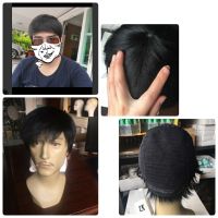 วิกผมสั้น ผมแท้100% ผู้ชาย ใส่ง่ายปรับระดับได้ สวมทั้งศีรษะ Natural Human Hair Men wig