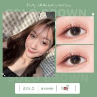 คอนแทคเลนส์ รุ่น Solo ยี่ห้อ Pretty doll ตาโต มีสี เทา ตาล มีค่าสายตา