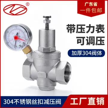 304 Stainless steel water pressure reducing valve with pressue gauge  DN15-DN50 Water Pressure Regulator/Reducing/Relief Valves