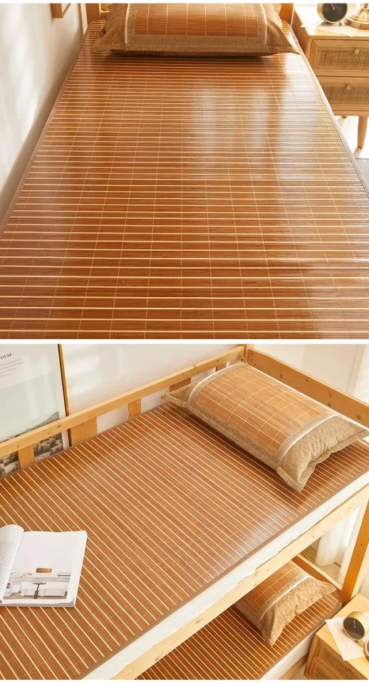 Space coolers Bamboo Bed mat Summer Sleeping Mat Bamboo Cool But Not Ice  Foldable, Single Bed Student Dormitory Bamboo Mat (Size : Single Piece-1.2m