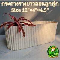 กระถางรางยาวลอนลูกฟูก กระถางวางโต๊ทำงาน โต๊ะทานข้าว ริมระเบียง 12"×4"×4.5"?