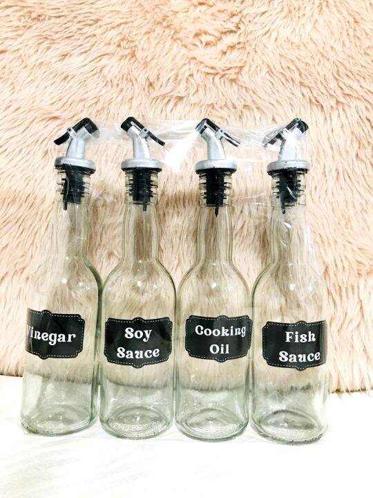 Glass Bottles Condiments 350ml(4pcs Bottles in 1 set) Lazada PH
