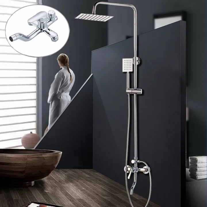 Bathroom Shower Head With Hose Set 3 in 1 Rainfall Set 304 Stainless ...