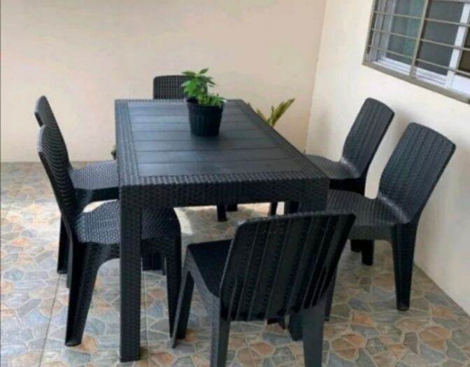 RATTAN DINING TABLE WITH CHAIRS 6 SEATER COD ONLY Lazada PH