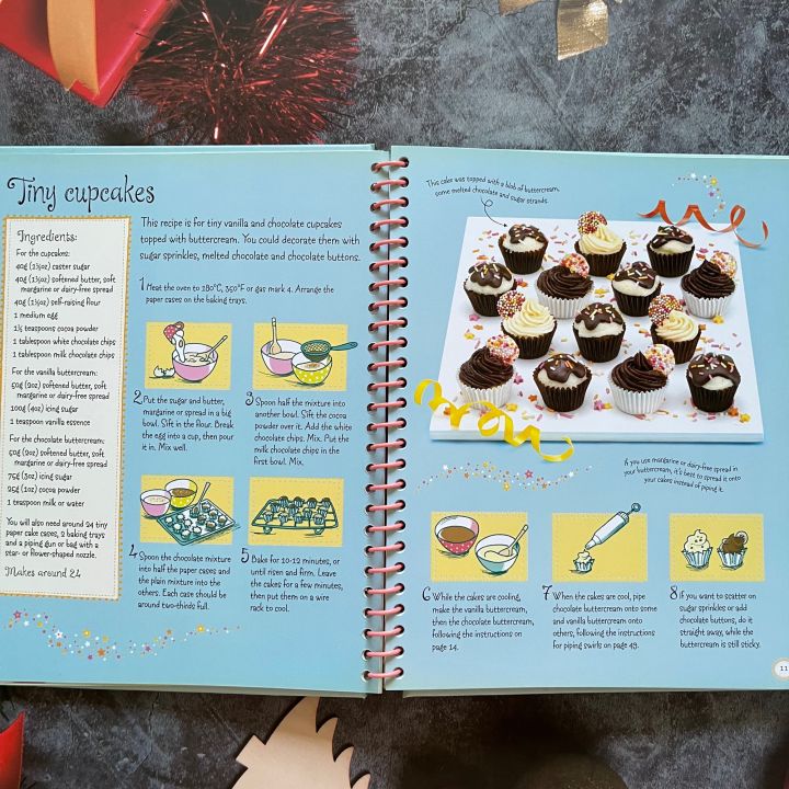 หนังสือสอนทำเบเกอรี่-usborne-children-s-book-of-little-cakes-and-cookies-to-bake-cookbook-cakes-homemade