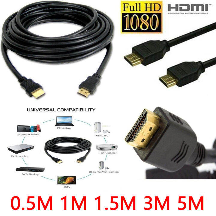 【Ready Stock】HDmi Cable 0.5M 1M 1.5M 3M 5M HD 4K 1080P High Speed HDMI