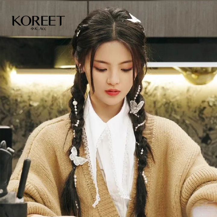 Tassel Hair Accessories Pearl Texture Hair Braiding Artifact Ribbon Hairpin  Fairy Butterfly Hairpin Adult Headdress Tie Hair Chain | Lazada