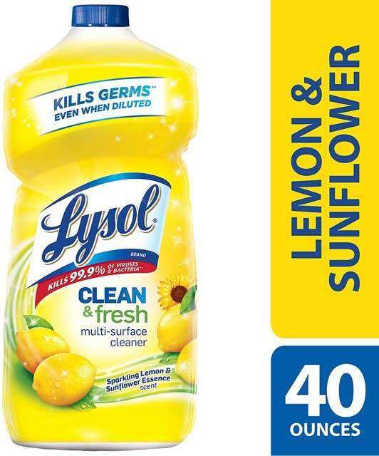 LYSOL CLEAN & FRESH MULTISURFACE CLEANER KILLS GERMS EVEN WHEN DILUTED KILLS 99.9 of viruses