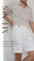 Thepatterns.co - Laysan Short Double Button Trousers in White color