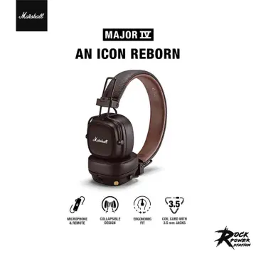 Marshall Major IV On-Ear Bluetooth Headphone with Wireless Charging - Brown