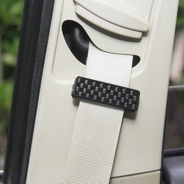 2pcs carbon look car seat belt stoper belt lock belt holder