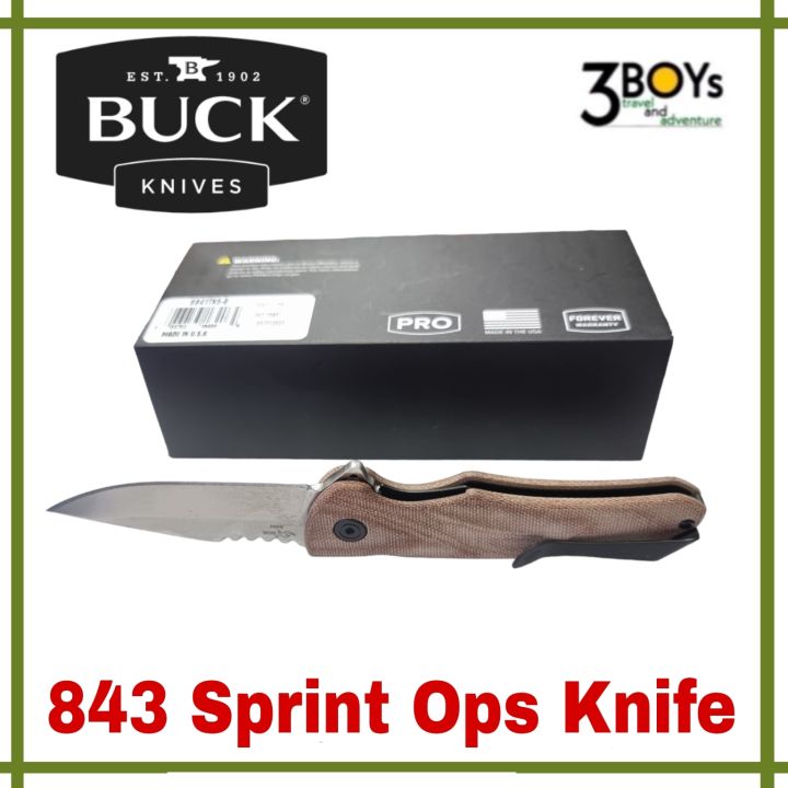 มีด-buck-รุ่น-843-sprint-ops-knife-เป็นมีดระบบ-flipper-เปิดได้ด้วยมือเดียว-ใบมีดเคลือบ-cerakote-สีดำ-ผลิต-อเมริกา