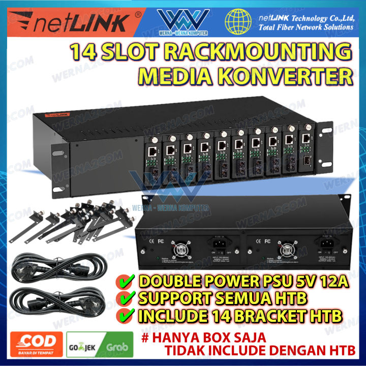 Rack Mounting Htb 14 Slot Media Converter Double Power Psu 5v 12a Rackmount Server Htb