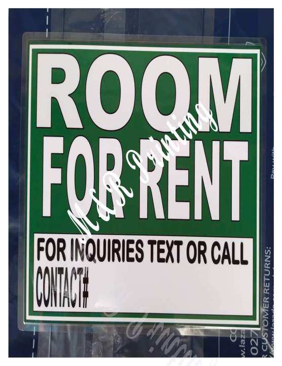 Room For Rent Signage Laminated Lazada Ph