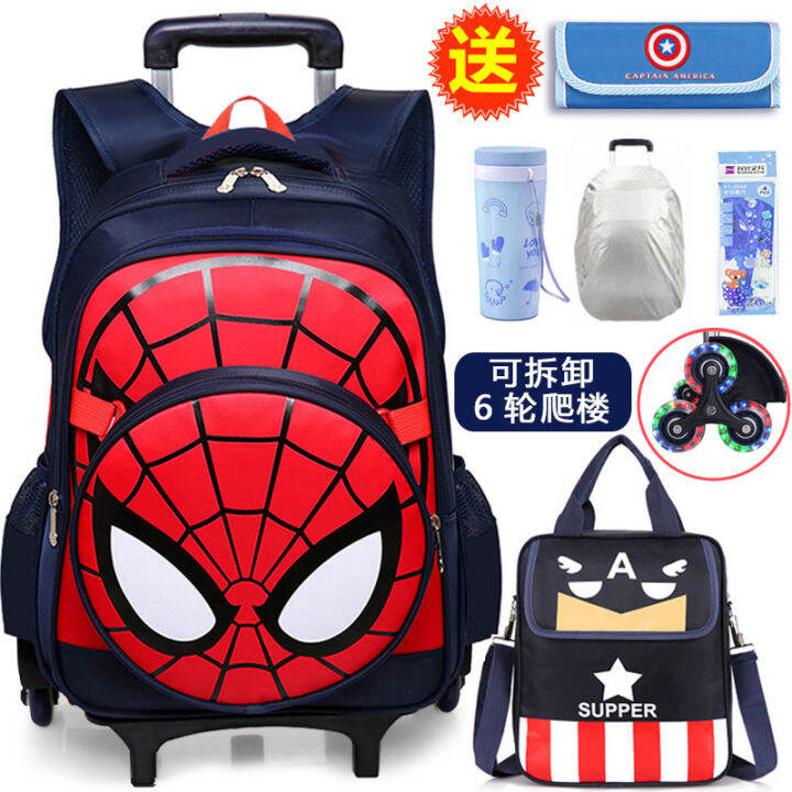 Iron Man Trolley School Bag with Gamepad Design