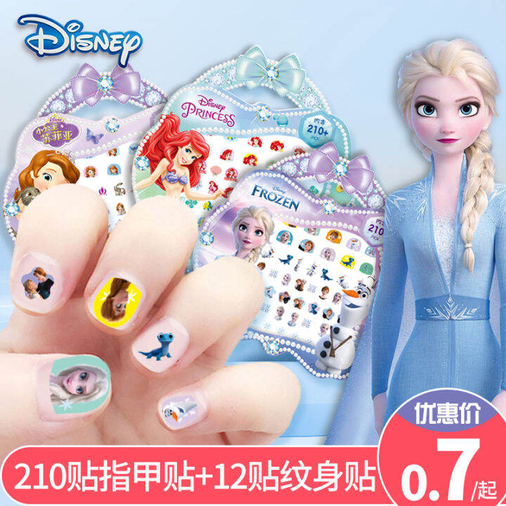 Disney Nail Sticker Children Girl 2023 New NonToxic Tasteless Nail