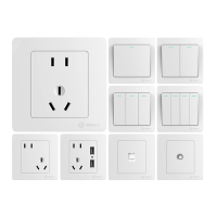 ปลั๊กไฟติดผนังแบบ86สำหรับใช้ในบ้านปลั๊กไฟแบบเปิดคู่สีขาวมีช่องเสียบสวิทซ์แผงแบบเปิดห้ารู