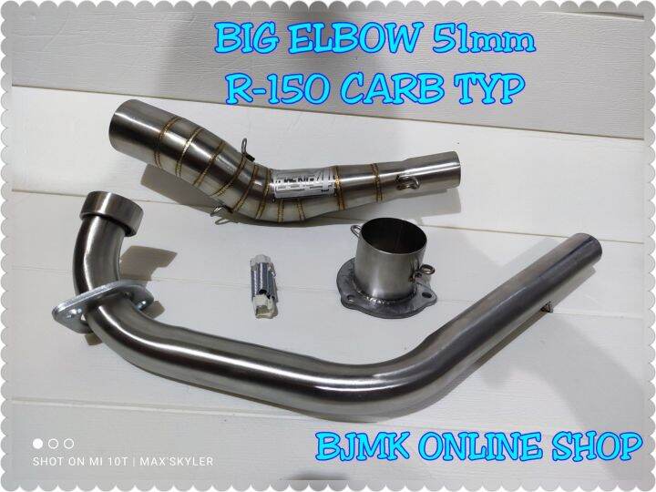 STAINLESS BIG ELBOW 51mm (RAIDER 150 CARB)&(RAIDER 150 FI)Free 3 Spring