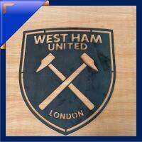 logo ทีมเวสต์แฮม สโสมรทีมเวสต์แฮมยูไนเต็ด Westham United ทำจากแผ่นเหล็กหนา 1.5 mm. ขนาด 40x40 cm.