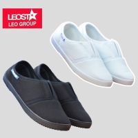 Leo รองเท้าผ้าใบลีโอ รุ่น 108 (36-43) สำหรับผู้ใหญ่ สีขาว สีดำ ใส่ทำงาน ใส่ลำลอง ใส่ไปเที่ยว ใส่ออกกำลังกาย