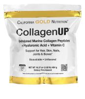 คอลลาเจน California Gold Nutrition, Collagen UP 5000, Marine Sourced Collagen Peptides Unflavored, 16.36 oz (464 g) New Package